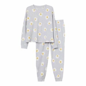 H&M Light Gray Pajama Set with Yellow Egg Print